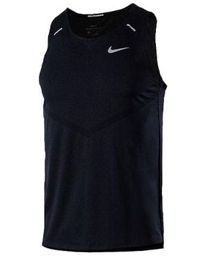 Nike Dri-Fit Rise 365 Reflective Logo Printing Running Sports Vest - Black