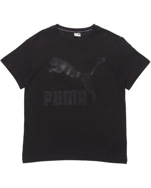 PUMA (Wmns) Classic Logo Printing Round Neck Short Sleeve - Black