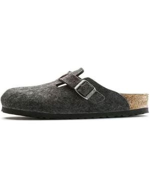 Birkenstock Boston Regular 'Wool Felt Anthracite' - Black