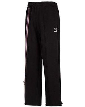 PUMA Team Badge Straight-Leg Pants - Black