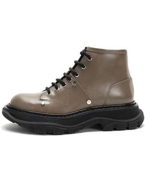 McQueen (Wmns) Lace Up Ankle Boots 'Khaki' - Brown