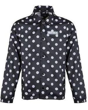 Nike Loose Polka Dots Printing Woven Shirt Tops Jacket - Blue