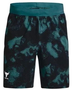 Under Armour Project Rock Woven Camo Printed Shorts - Green