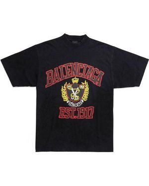 Balenciaga Est. 1917 Crest Logo T-Shirt - Black