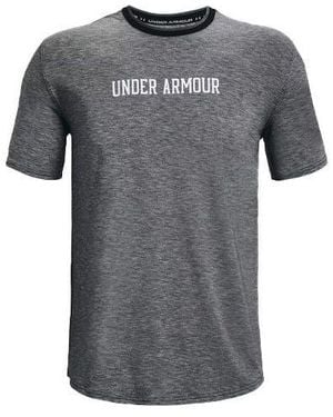 Under Armour Recover Contrasting Colours Logo Sports Round Neck Short Sleeve - Grey