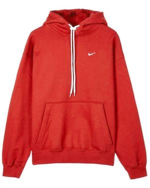 Nike Casual Sports Fleece Drawstring Pullover - Red