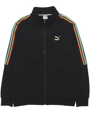 PUMA Tfs Unity Track Top Ft Knit Zipper Casual Sports Stand Collar Jacket - Black
