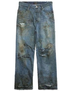 Balenciaga Super Destroyed Baggy Pants 'Light' - Blue