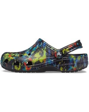 Crocs™ Classic Tie Dye Pattern Beach Denim Sandals - Blue