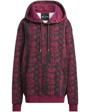 adidas Originals X Ivy Park Crossover Casual Printing Hooded Long Sleeves - Red