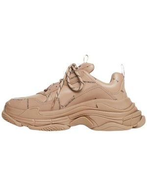Balenciaga All Over Logo Triple S - Brown