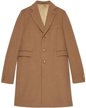 Gucci Camelhair Coat With Cities Label 'Light' - Brown