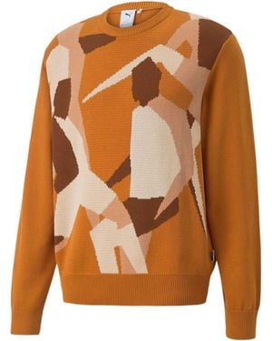 PUMA Players Lounge Knit Crew Neck - Brown