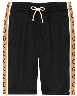 Gucci Ss20 Technical Jersey Shorts G-Knitted Drawstring Shorts For - Black