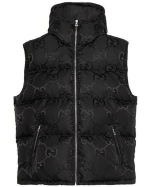 Gucci gg-monogram Print Padded Shell-down Gilet - Black