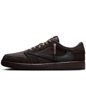 Nike X Travis Scott Air 1 Low Og "Velvet/Dark Mocha" Trainers - Black