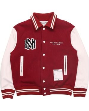 Mitchell & Ness Logo Varsity Jacket - Red
