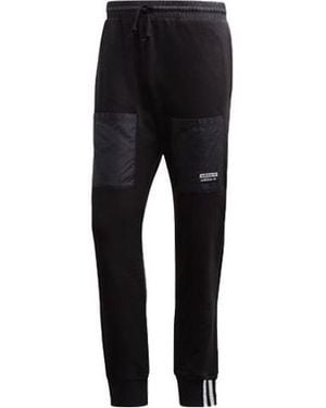 adidas Originals Vocal Trousers Logo Printing Splicing Bundle Feet Sports Trousers - Black