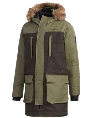 adidas Neo M Strt Down Prk Sports Hooded Stay Warm Down Jacket Khaki - Green