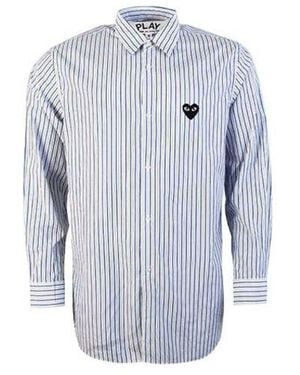 COMME DES GARÇONS PLAY (Wmns) Striped Shirt Emblem - Blue