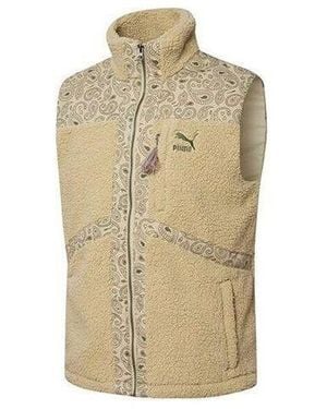 PUMA Paisley Woven Sherpa Vest - Natural