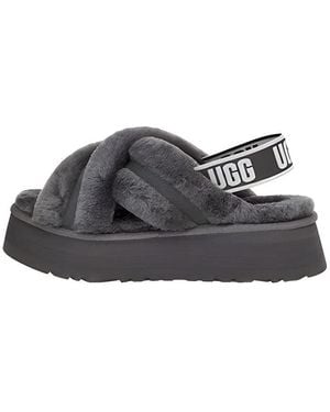 UGG (Wmns) Disco Cross Slide 'Charcoal' - Brown