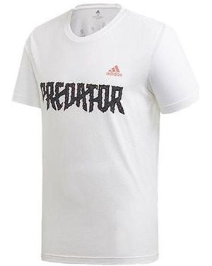 adidas Soccer/Football Sports Round Neck Short Sleeve - White