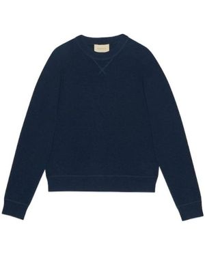 Gucci Cashmere Jumper With Embroidery 'Dark' - Blue