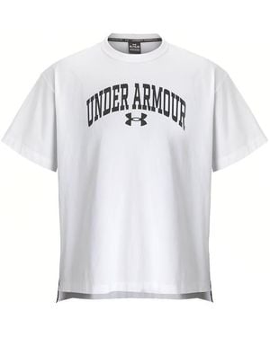 Under Armour Apac Half Sleeve Wordmark Logo T-Shirt - White