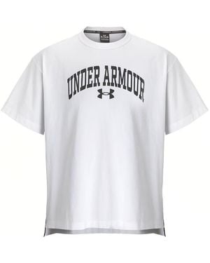 Under Armour Apac Half Sleeve Wordmark Logo T-Shirt - White