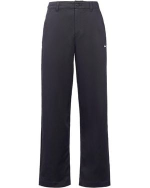Nike Life Solid Colour Logo Printing Loose Straight Casual Pants/Trousers - Blue