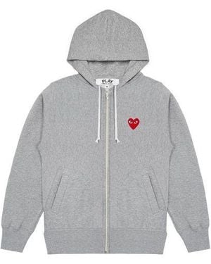 COMME DES GARÇONS PLAY (Wmns) Small Emblem Zip Hooded Sweatshirt Az-T311-051-1 - Grey