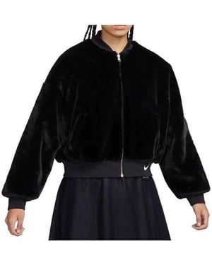 Nike (Wmns) Sportswear Reversible Faux Fur Bomber Jacket - Black