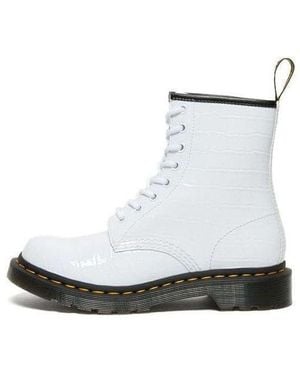 Dr. Martens (Wmns) 1460 Patent Croc Emboss Leather Boots - White