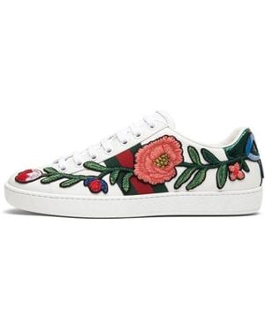 Gucci (Wmns) Ace Embroidered 'Floral' - Blue