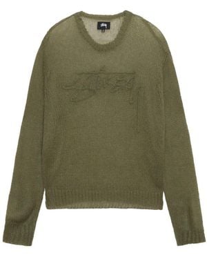 Stussy Loose Knit Logo Sweater 'Cypress' - Green