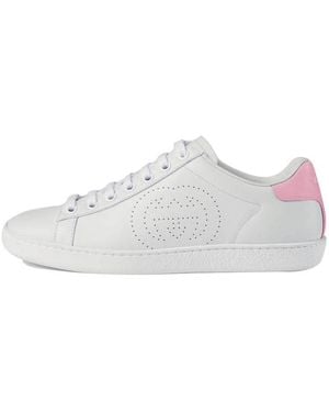 Gucci Ace Interlocking G Leather Trainer - White