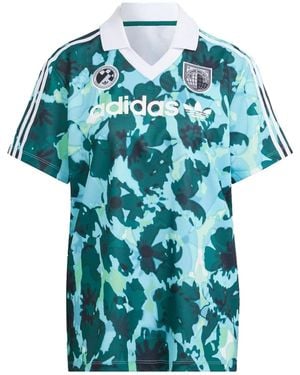 adidas (Wmns) Allover Print Short Sleeve Jersey - Blue