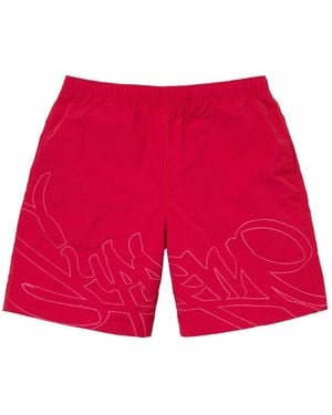 Supreme shorts red best sale
