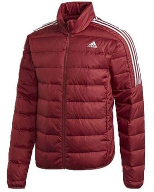 adidas Logo Printing Stand Collar Stay Warm Sports Down Jacket - Red