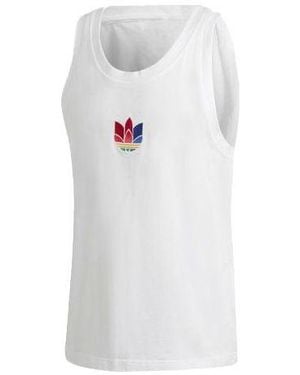 adidas Originals Embroidered Logo Retro Sports Vest - White