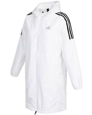 adidas (Wmns) Sports Training Casual Fleece Lined Hooded Jacket - White