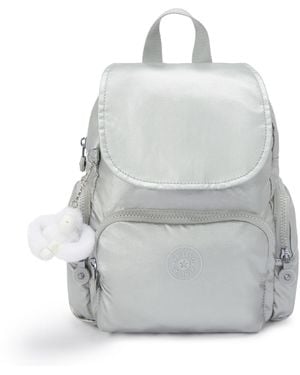 Kipling Backpack City Zip Mini New Bright Metallic Small - Grey
