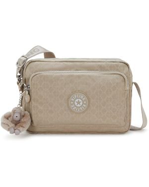 Kipling Crossbody Bag Abanu M Zip Glorious Beige Silver Medium - Grey
