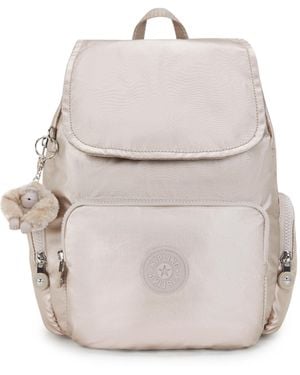 Kipling Backpack City Zip S Metallic Glow Small - White