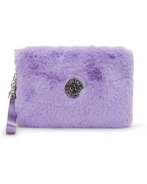 Kipling Pouch Fancy Soft Fur Lilac Large - Purple