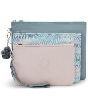 Kipling Pouch Iaka L Wristlet Relaxed Grey Large - Blue