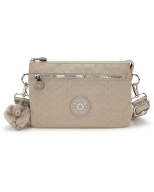 Kipling Crossbody Bag Riri Zip Glorious Beige Silver Small - Grey