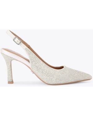 Carvela Kurt Geiger Corletta Sling Court - Crystal Pearl Court Heel - White