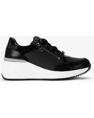 Carvela Kurt Geiger Sneaker Leather Skyline Wedge - Black